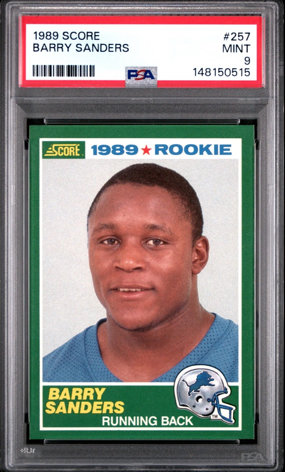 1989 Score Barry Sanders Rookie #257 PSA 9