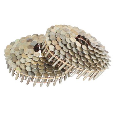 7200Pcs 15 Degree Head Diameter 3/8'' Galvanized Coil Roofing Nail 3/4'' × 0.12''