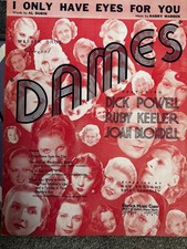 I Only Have Eyes for You 1934 US Sheet Music Harry Warren Al Dubin Dick Powell