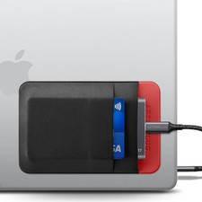 2 Pocket Adhesive Hard Drive Holder Laptop Stick On Pouch For SSD HDD Mouse