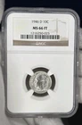 1946 D Roosevelt Dime MS66 FT NGC Nice Toning