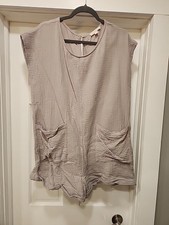 Grade & Gather cotton gauzy textured cap sleeve one piece romper sz M