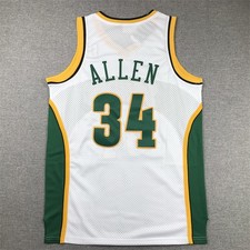 Unsigned Custom Sewn Stitched Ray Allen 34# White Jersey