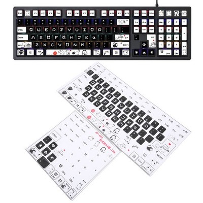 . Keyboard Stickers PVC Clear Frosted Pattern Decorative DIY Cute Style Keycap B