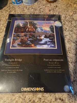 DIMENSIONS Gold Collection TWILIGHT BRIDGE Counted Cross Stitch Kit River House