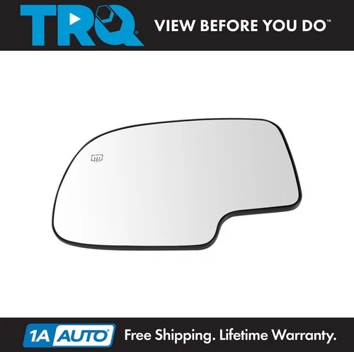 TRQ Mirror Glass Power Heated LH Driver for Chevy Silverado GMC Yukon Avalanche
