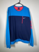 Vintage Nike Blue Pullover Sweatshirt Zip Pocket Men's XXL Athleisure Outdoor