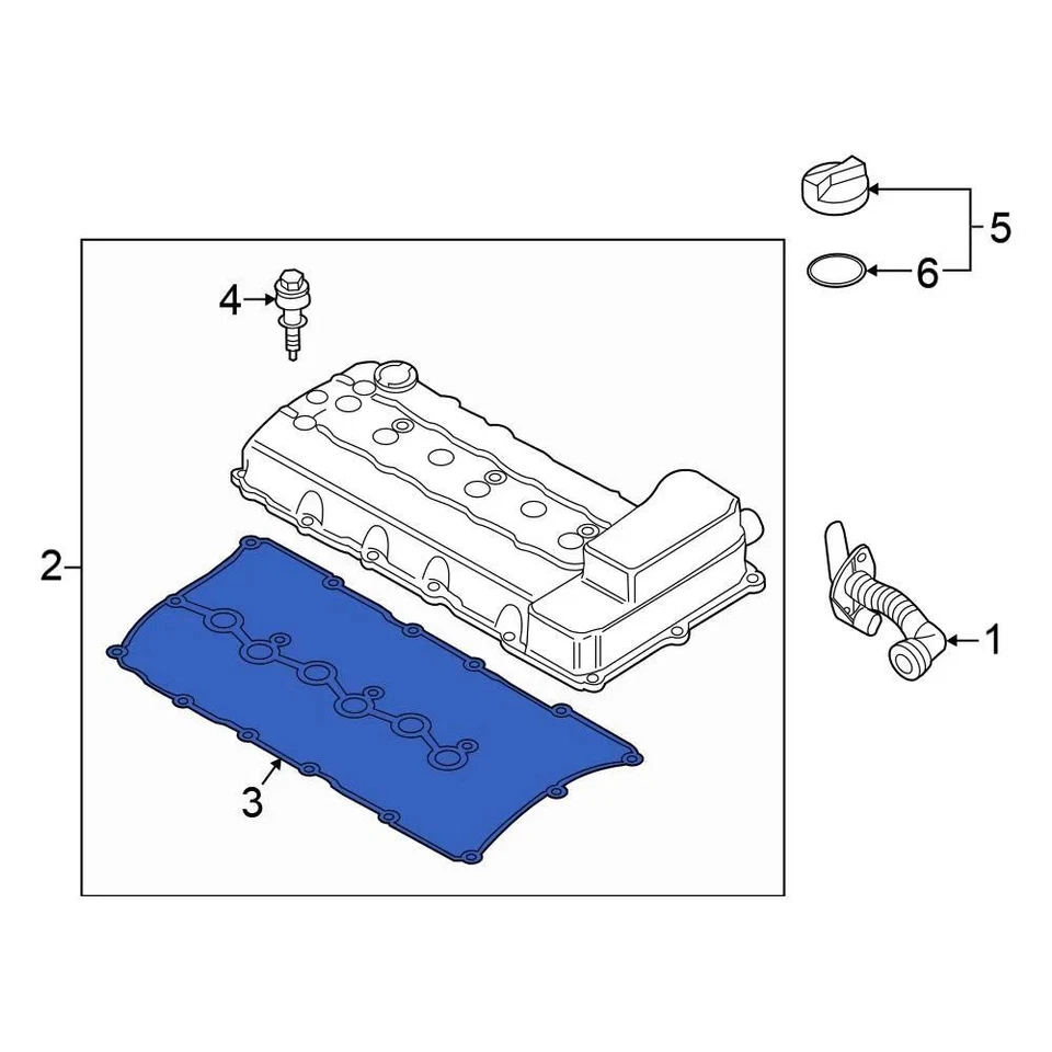 For Volkswagen Passat 2006-2018 Volkswagen 03H103483E Engine Valve Cover Gasket Foto 3 de 4
