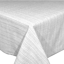 Terra Woven Lyon Fabric Tablecloth in Grey Gray Spring Summer 60x140" Oblong