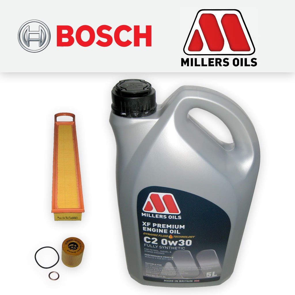 SERVICE KIT for PEUGEOT 208 1.6 VTI OIL AIR FILTERS +5L 0w30 LL OIL (2012-2017)