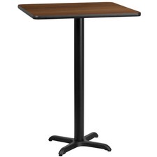 Flash Furniture Square Laminate Table Top With Bar Height Table Base, 43-3/16inH