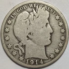 1914 barber half dollar 50c - free shipping
