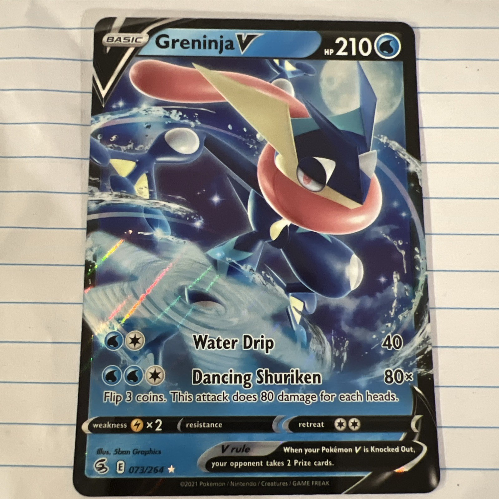 Greninja V 073/264 Fusion Strike NM Ultra Rare Pokemon Card