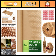 Eco-Friendly Honeycomb Packing Paper 12"x200' Cushion Wrap Roll for Moving & Shi