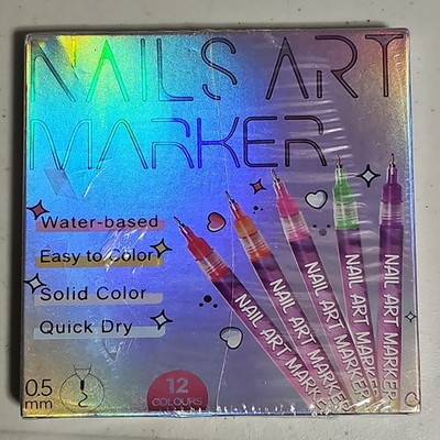 Nail Art Marker, 12 Pack, .5mm Tips