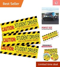 Funny Caution Student Driver Magnetic Sign - 3 Pcs Reflective Car Stickers