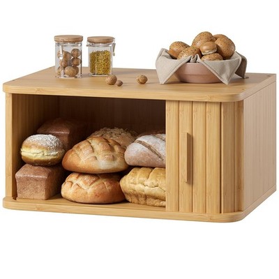 WOWLIVE Bread Box for Kitchen Countertop, Large Roll Top Bread Boxes with Sli...