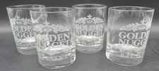 Vtg GOLDEN NUGGET Casino Biloxi White Logo Whiskey LOWBALL Bar Glasses Set of 4