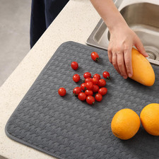 2 Pack Microfiber Dish Drying Mat for Kitchen Counter,Ultra Absorbent Dish Dr...