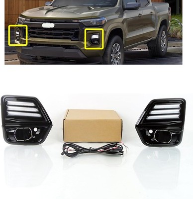 LED Fog Lights DRL Fit for 2023 2024 Chevy Colorado Turn Signal Light Driving 