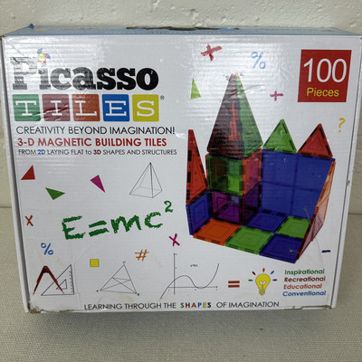 Magnetic Tiles, 100 Pieces Picasso 3-D Educational Toy, New Open Box