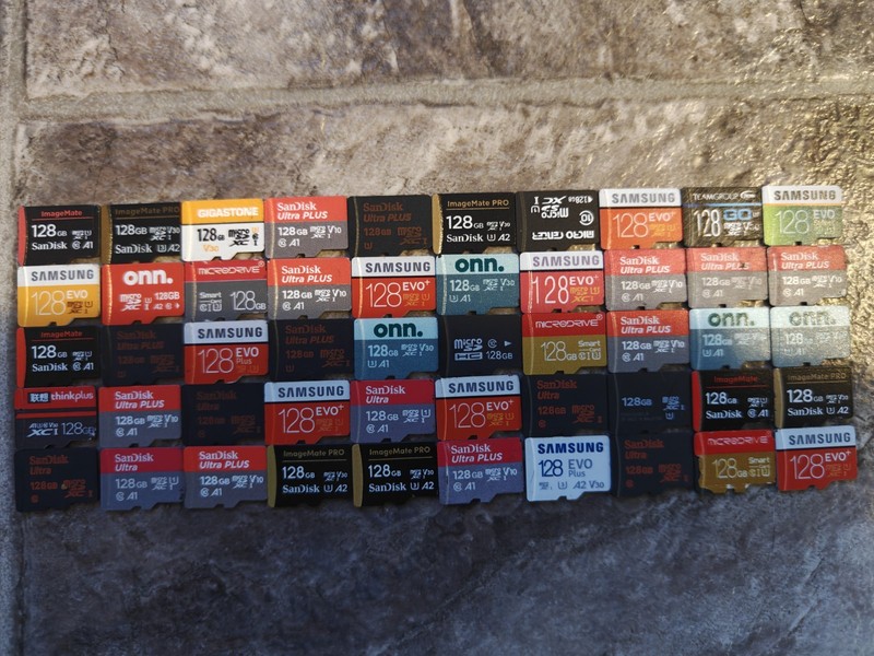 LOT of 50 128GB MicroSD Cards- Untested - Various Brands-Selling As Is
