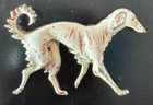 Vintage Costume Jewelry Dog Pin Whippet Enameled Signed Reja 2 1/4 X 2 1/4”