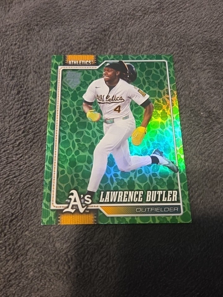 2026 Topps Series 1 Lawrence Butler #324 Holiday Green Flowers Foil Oakland...