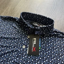 RLX Ralph Lauren Golf Shirt Polo Sleeve Logo Clubs Print Sz S Blue NWT MSRP $110