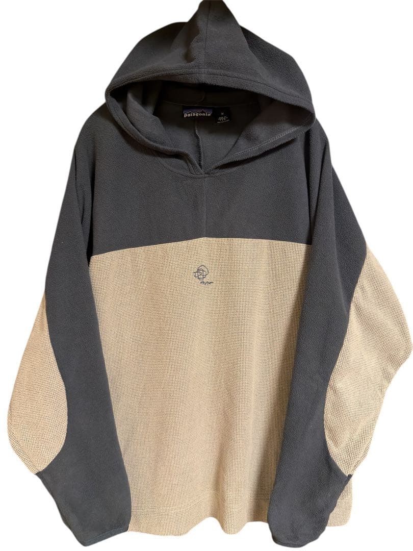 USA製 00's patagonia Rhythm LOST ARROW M Patagonia Rhythm Lost Arrow Pullover Fleece Hoodie Gray Beige USA
