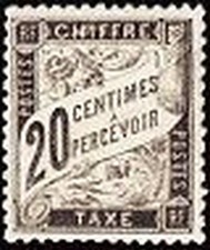 FRANCE STAMP TIMBRE TAXE N° 17 " TYPE DUVAL 20c NOIR " NEUF x TB