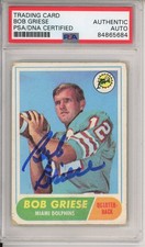1968 68 Topps Bob Griese Rookie Card RC Signed PSA DNA Certified AUTOGRAPH HOF