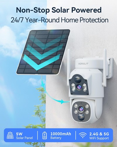 Solar Camera Outdoor Wireless, 2pcs 4MP+ 4MP Dual Lens Solar Cameras for Home... - Picture 3 of 9
