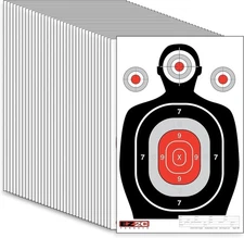 EZ2C 12"x18" Red Silhouette Shooting Target, Premium Paper Targets for gun range