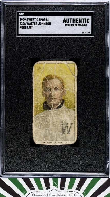 1909 T206 Sweet Caporal Walter Johnson Portrait SGC A