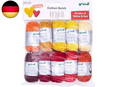 Gründl Wolle Cotton Quick Mini Shades - dünne Wolle zum Häkeln von kleinen Fi