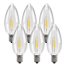 6 PCS Shatterproof LED Window Candle Replacement Bulbs Warm White 2700K E12