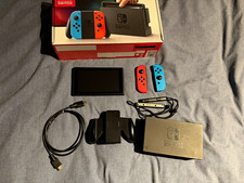 Nintendo Switch Console Bundle w/ Dock, Neon Red/Blue Joy-Con, HDMI, Box