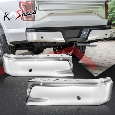 DTMOTO Rear Bumper End Cap For Ford F-150 2015-2019 – Passenger Side, Chrome Steel, W/ Sensor Hole