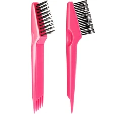 2 Pcs Hair Brush Cleaner Tool 2-in-1, Pink Hairbrush Cleaner for Removing Hair D