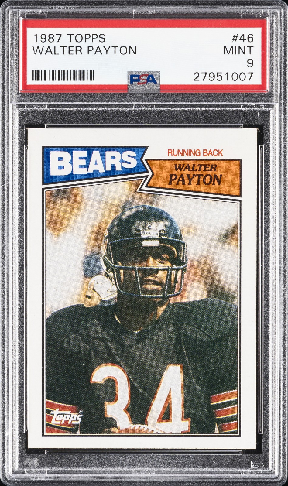 1987 TOPPS #46 WALTER PAYTON PSA 9