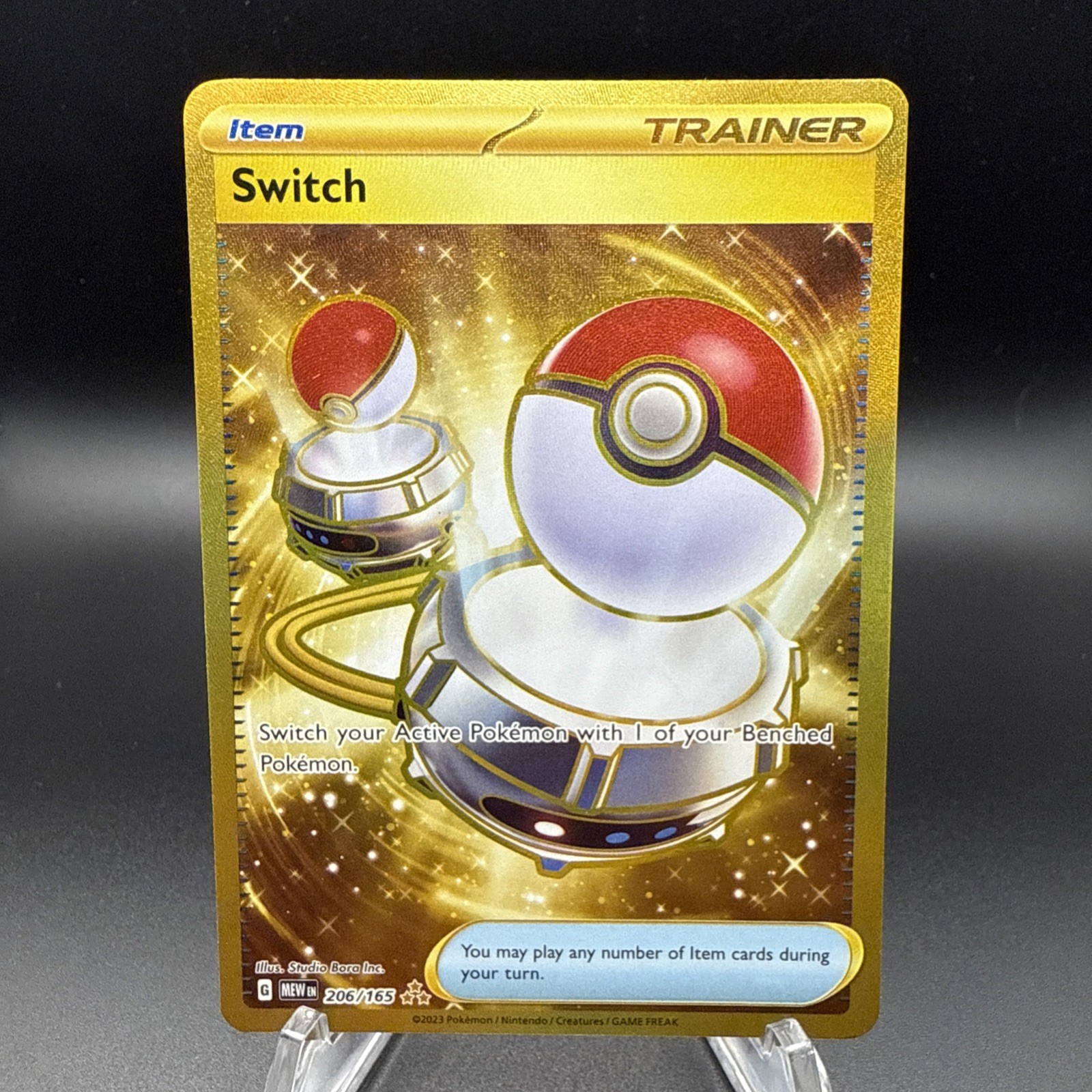 Pokémon TCG 206/165 Switch Pokemon 151  Trainer  Gold Secret Rare  NM/M