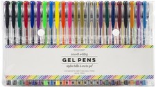 American Crafts Gel Pens Pouch 48/Pkg-Rainbow Striped