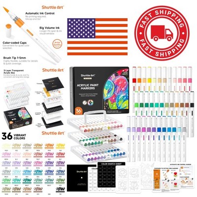 Portable Acrylic Paint Marker Set 36 Colors with Innovative Ink Control