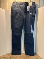 St. John  s Bay Jeans Women  s Size 12 Dark-Rinse Denim Straight Leg Mid-Rise NWT