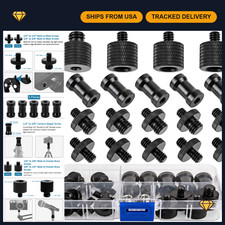 24 Pcs Tripod Adapter Set, 1/4 to 3/8 Thread Converter for DSLR, Monopod, Flash