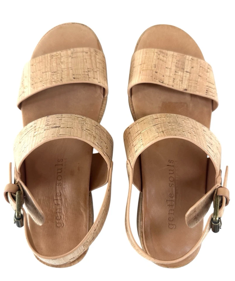 Sandalias Gentle Souls By Kenneth Cole para mujer 7,5 M beige talia con correa al tobillo tacones Foto 2 de 4