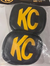 Kc Hilites 5303 - 3 Soft Vinyl Cover - Round - Pair - Black Yellow Kc Logo