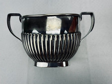 Zuckerschale sehr groß/riesig versilbert Queen Anne Stil antik viele Punzen