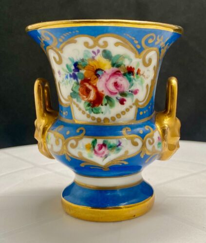 SCHÖNE FRANZÖSISCHE LE TALLEC PARIS DOPPELHAND VERGOLDETE KLEINE VASE 3,4" BLUMEN Exc - Bild 3 von 6